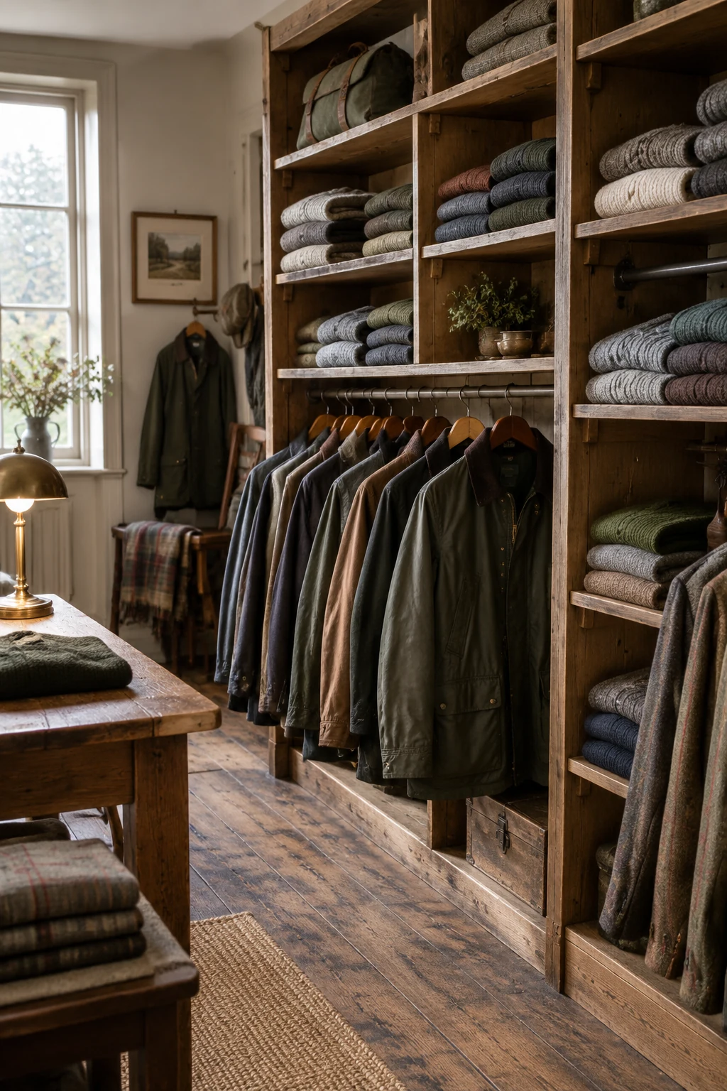 Interior of an independent country store with wooden shelving